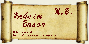 Maksim Basor vizit kartica